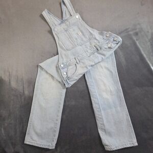 Old Navy Girls Denim Overalls Size XL 14-16 Light Blue Distressed Workwear